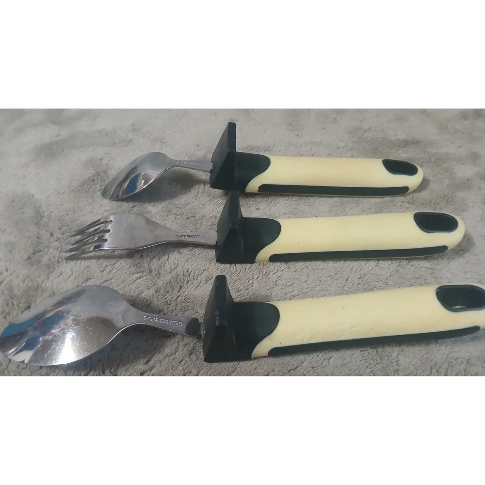 BunMo Adaptive Utensils 11pc‎ Set Weighted Non-Slip Grip Arthritis Parkinson Aid